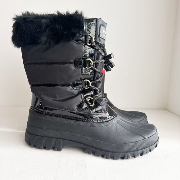 Storm by Cougar Black Rubber Nylon Faux Fur Snow Boots 11 - Picture 3 of 7